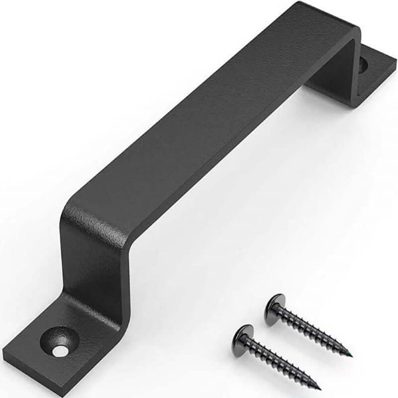 8 inch black steel barn door handle
