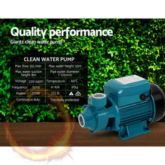 PUMP-QB60 230V Electric Clean Water Pump  35L/Min 1/2/HP