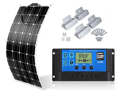 Flexible solar panel with controller