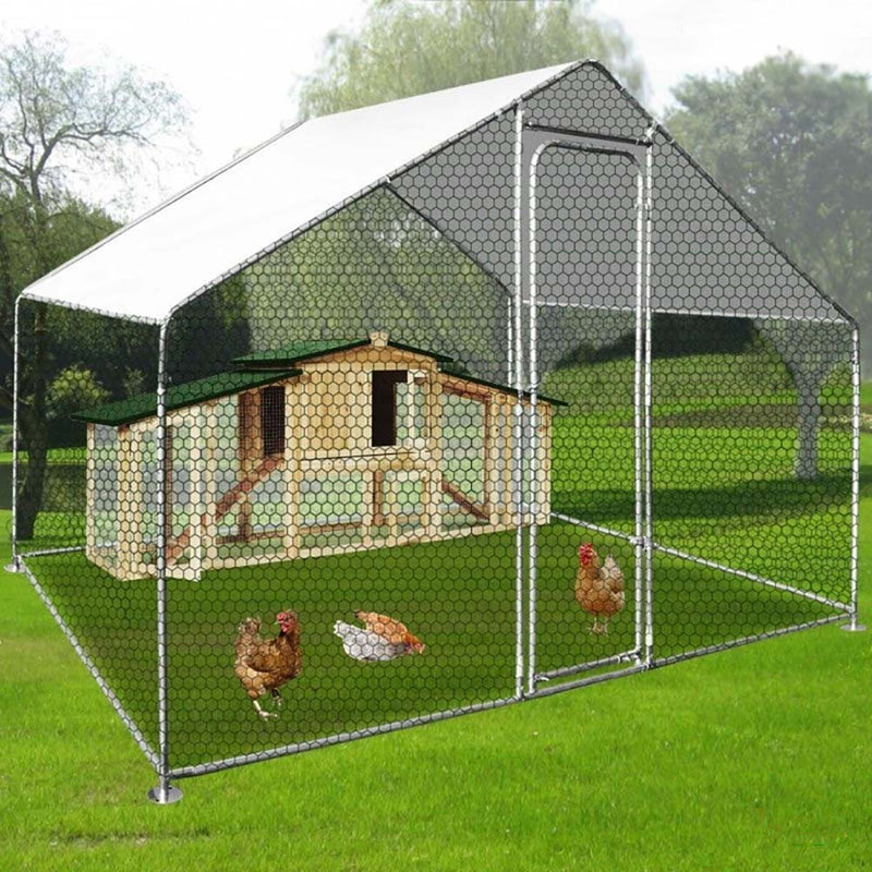large metal chicken coop