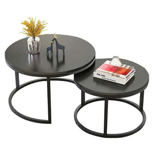 Black round coffee table large