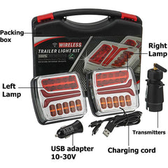 Magnetic Wireless LED Trailer Truck Tail Lights Kit