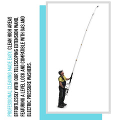 Telescoping Pressure Washer 7.3m Pole with Harness