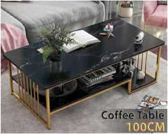 Marble Texture Modern Rectangle Coffee Table