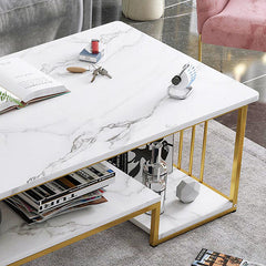 Marble Texture Modern Rectangle Coffee Table