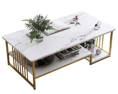 Marble Texture Modern Rectangle Coffee Table