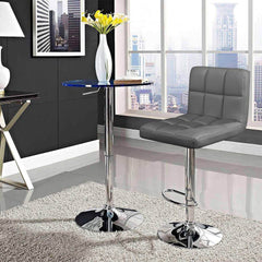 Adjustable Swivel Armless Bar Stools With Pu Leather