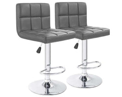 Adjustable Swivel Armless Bar Stools With Pu Leather