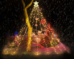 Solar 350 LED String Lights Waterfall Fairy