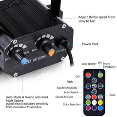 Christmas Stage Lights with Remote Control Adjustable Speed 7 Modes