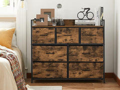 Tallboy 7 Drawer Rustic Brown