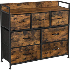 Chest of Drawers Tall boy 7 Drawer Rustic Brown Tallboy