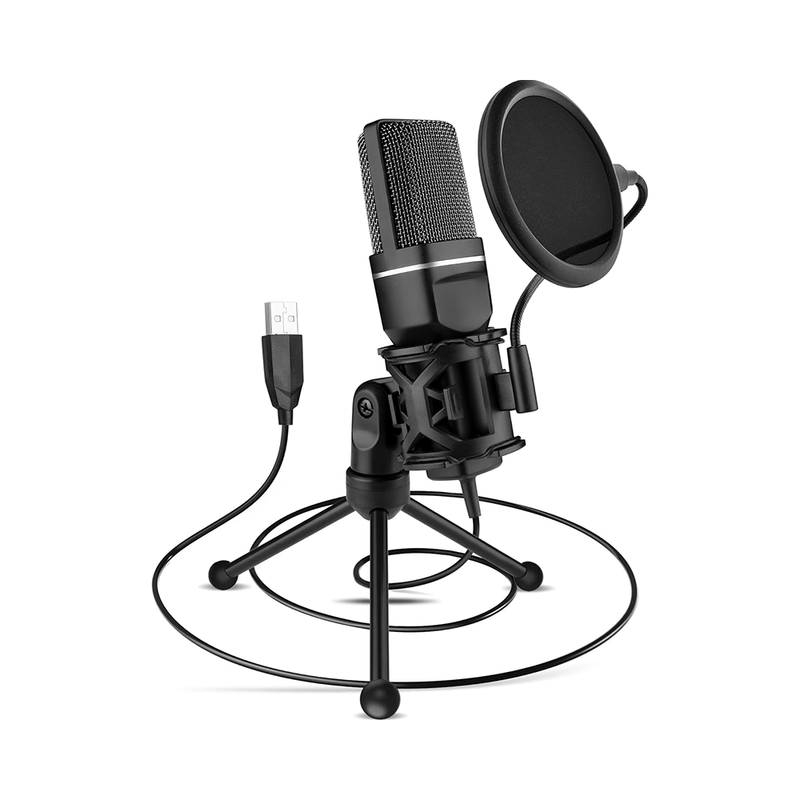 usb condenser microphone black
