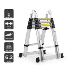 Telescopic ladder fully extended
