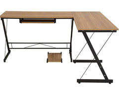 Gaming Computer Desk with Keyboard Tray - Computer Table / Brown