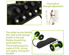 AB Roller – 2-in-1 AB Roller with Resistance Bands for Core Strength