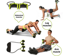 AB Roller – 2-in-1 AB Roller with Resistance Bands for Core Strength