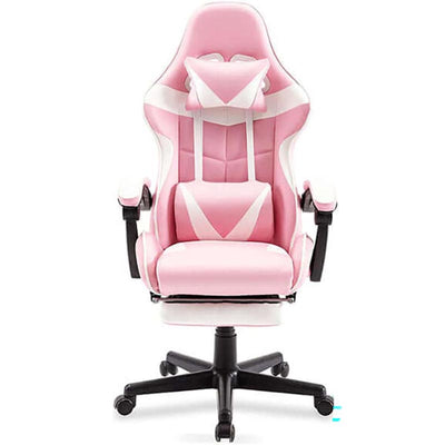 pink and black gaming chair