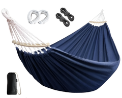 Hammock Double - Garden Cotton Hammock with Spreader Bar & Travel Bag 450lbs