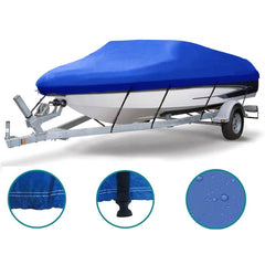 Blue waterproof boat cover