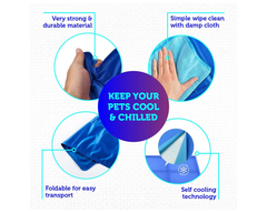 Pet Cooling Pad XXL – Gel Ice Mat for Dogs & Cats No Freezing Needed Blue