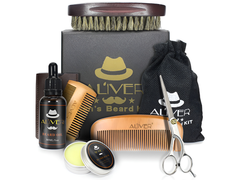 Beard Grooming Kit Oil Balm Brush