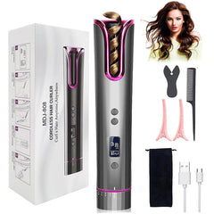 Cordless automatic hair curler