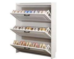 Assembled shoe cabinet side view
