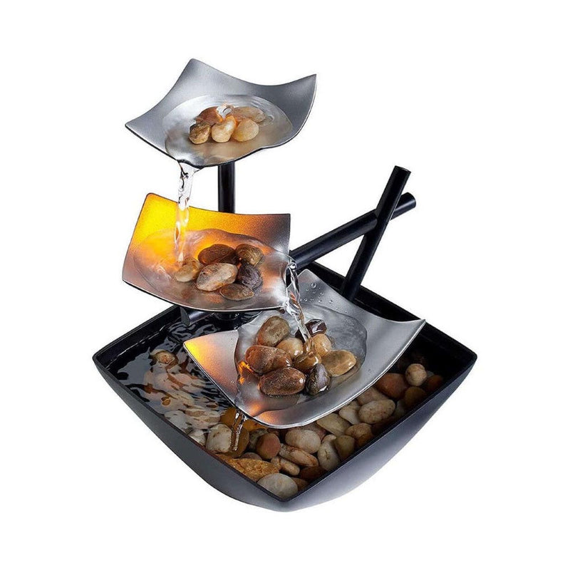 Tabletop water fountain in living room