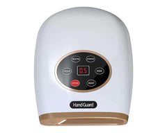 Hand massager showing heat settings