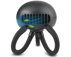 Flexible tripod clip fan in use