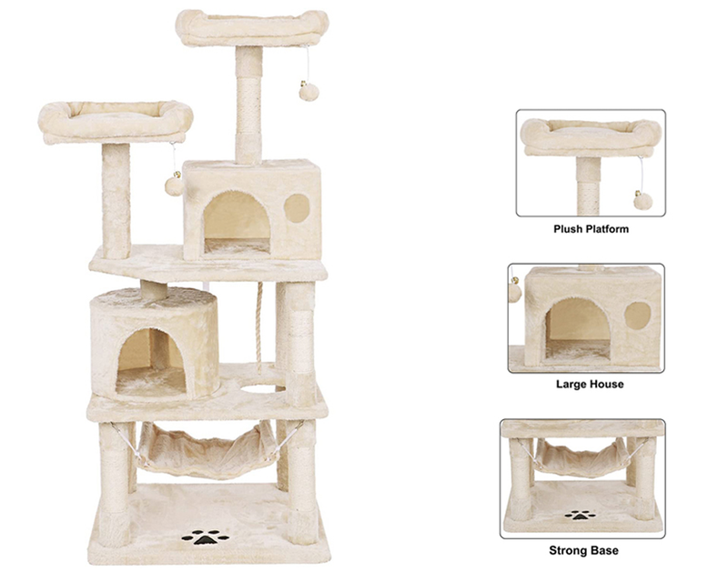 Cat Tree 150CM with Scratching Posts Hammock