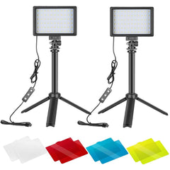 2-Pack Dimmable 5600K USB LED Video Light with Adjustable Tripod Stand