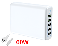 5-port mobile phone charger, Smart USB charger,QC fast charging
