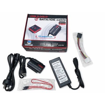 USB 3.0 to SATA/IDE Adapter – High‑Speed Hard Drive Converter for 2.5” & 3.5” HDD/SSD