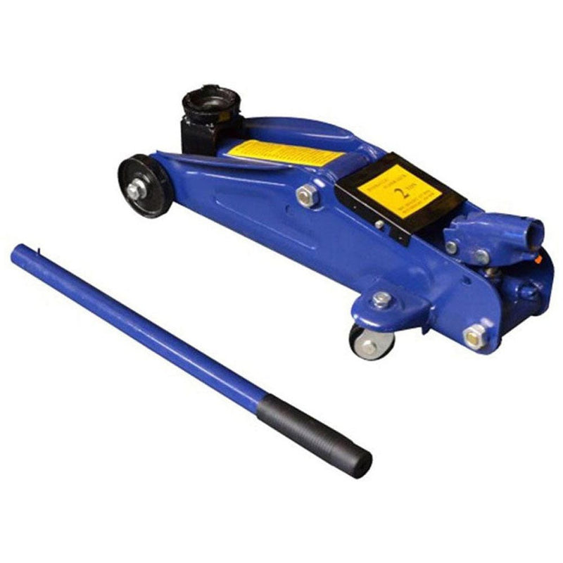 Blue hydraulic floor jack