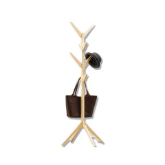Solid wood coat rack full view