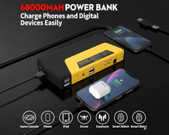 LED flashlight on jump starter