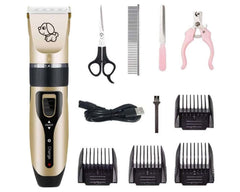 Gold color dog grooming kit