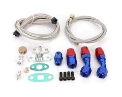 Turbo Charger Oil Drain Return Line Oil Feed Complete Kit Fit for T3 T4 GT35 T70 T66