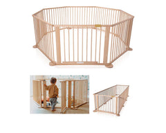 Wooden play yard for supervised play