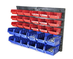 Wall Mounted Garage Organiser / Parts Rack With 30 Bins