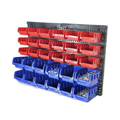 Wall Mounted Garage Organiser / Parts Rack With 30 Bins