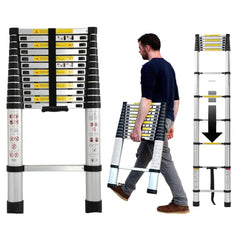 Telescopic ladder folded compact