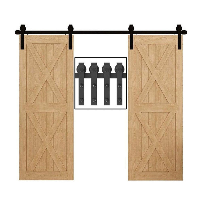 single track bypass barn door kit