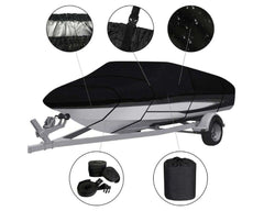Boat Cover Heavy Duty – 600D Black Trailerable Boat Cover for 16–18ft V-Hull - Boat Cover