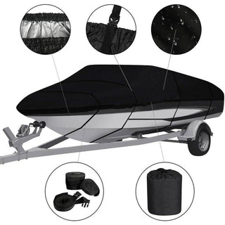 Boat Cover Heavy Duty – 600D Black Trailerable Boat Cover...