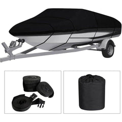 Boat Cover Heavy Duty – 600D Trailerable Boat Cover Black 12–14ft V-Hull