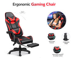 Ergonomic Gaming Chair with Footrest