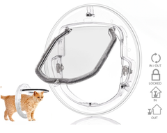 4 Ways Round Lockable Cat Door Dog Flap Cat Door